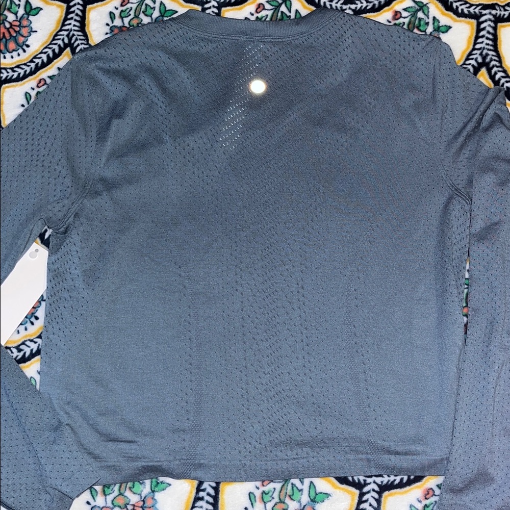 lululemon athletica Perforated V-Neck Performance Top in Slate Blue - Picture 7 of 8